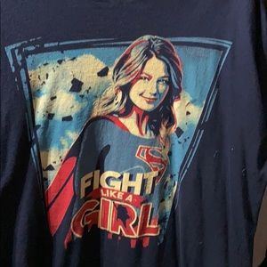 Supergirl fight like a girl t-shirt 5x